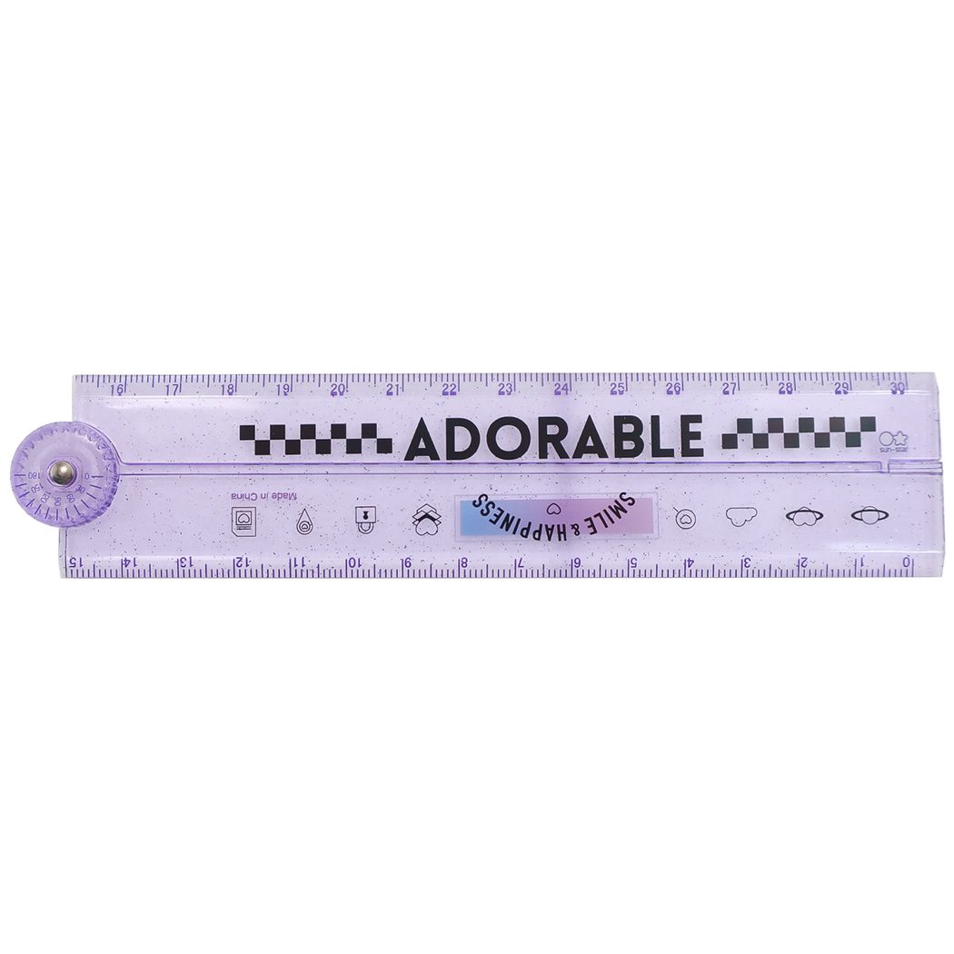 ものさし 分度器付き 30cm 折りたたみ 定規 クール&キュート 新入学 サンスター文具 女の子向け プレゼント 男の子 ギフト