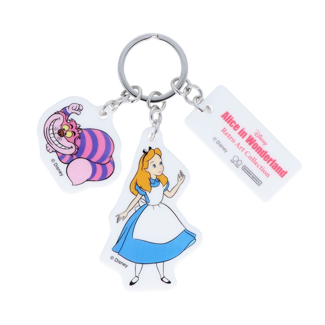 ふしぎの国のアリス ディズニー キャラクター キーリング 3連アクリルキーホルダー レトロアートコレクション1990