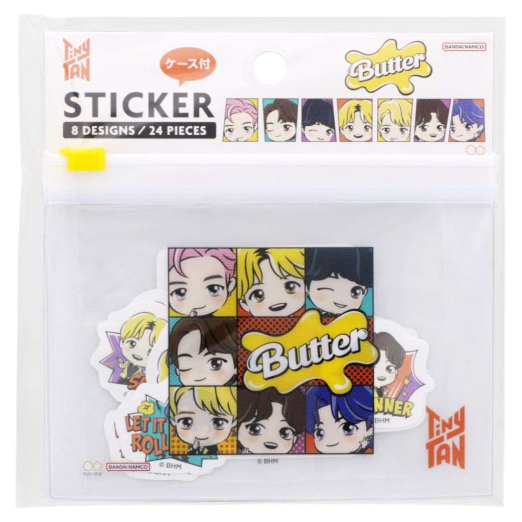 タイニータン ケース付フレークシール TinyTAN フレークシール キャラクター Butter ホワイト