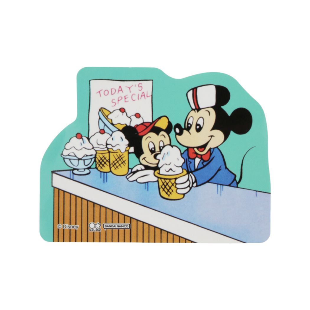 ミッキーマウス キャラクター ダイカットシール ステッカー レトロフレンズ アイスクリーム ディズニー
