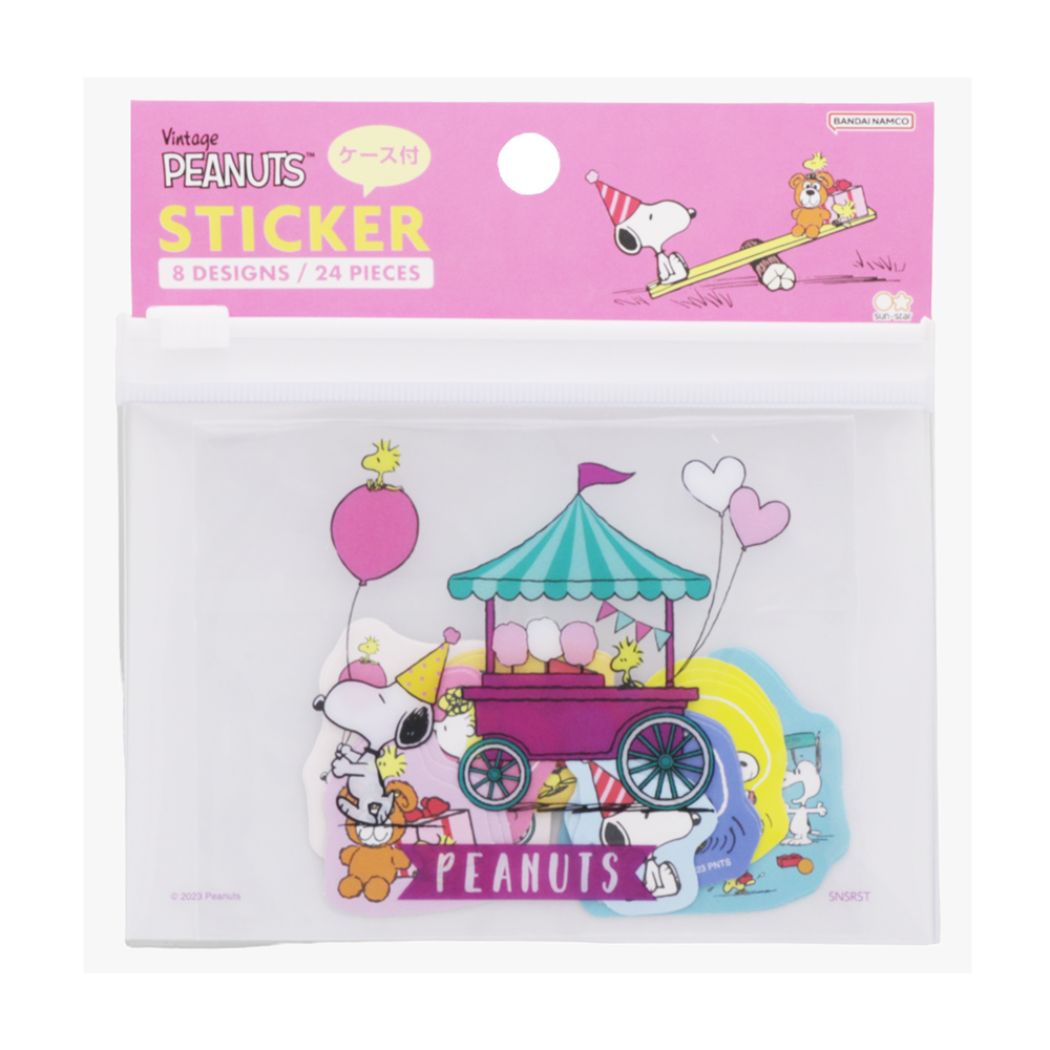 スヌーピー グッズ フレークシール キャラクター ケース付フレークシール PEANUTS PLAY WITH COLORS4 カーニバル