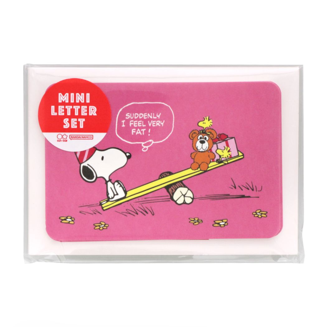 スヌーピー 手渡し手紙セット ミニレターセット PEANUTS PLAY WITH COLORS4 ピンク ピーナッツ サンスター文具