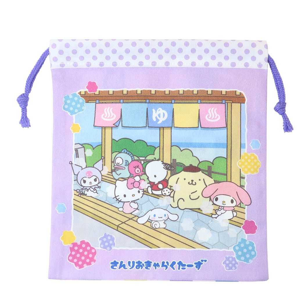 巾着袋 サンリオキャラクターズ サンリオ 足湯 コップ入れ 小学生 幼稚園 通園