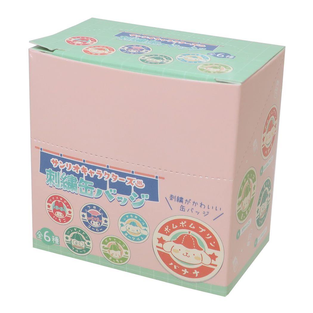 缶バッジ サンリオキャラクターズ 刺繍缶バッジ全6種 6個入セット サンリオ コレクション雑貨 まとめ買い