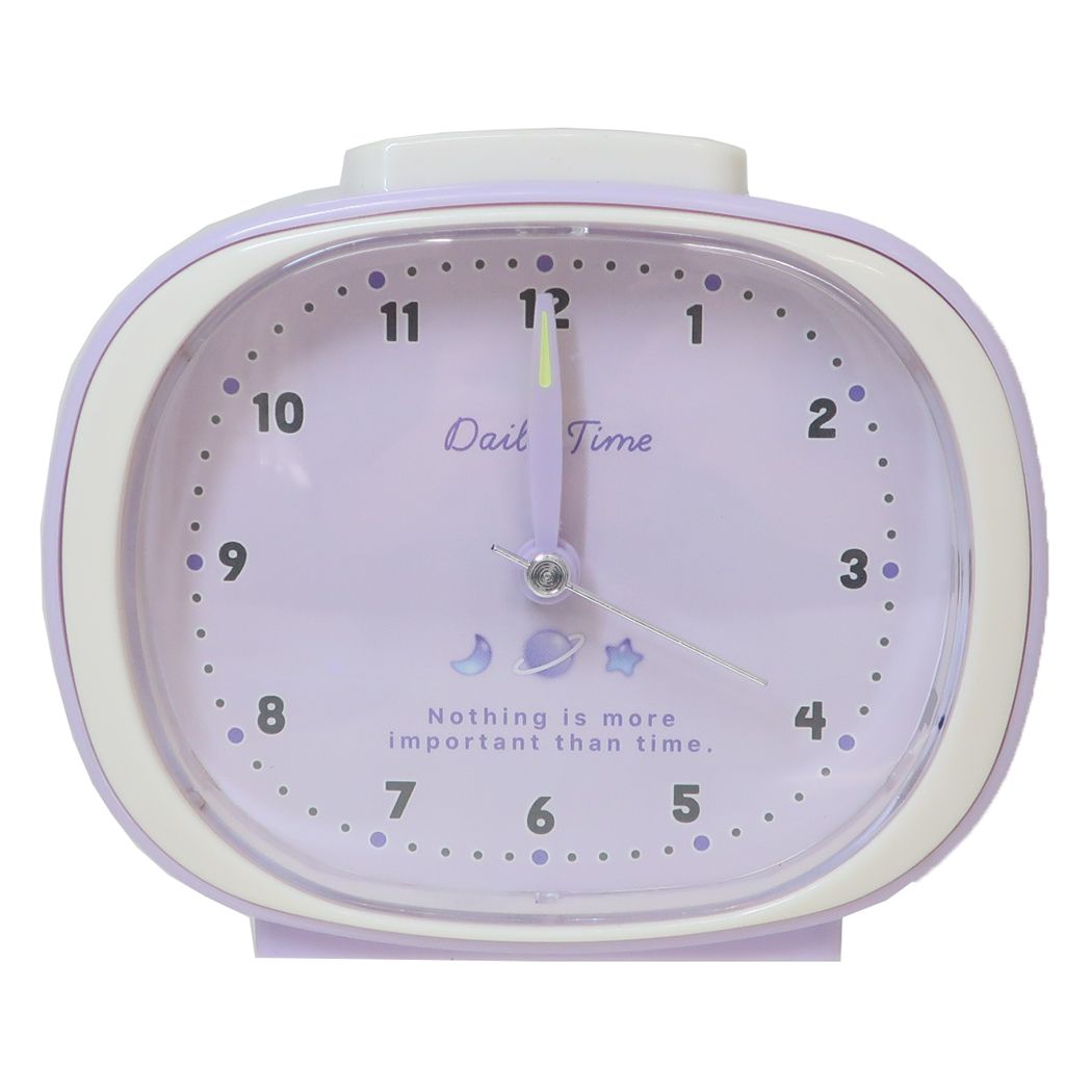 目覚まし時計 連続秒針ベルアラームクロック プラネット パープル オスト
