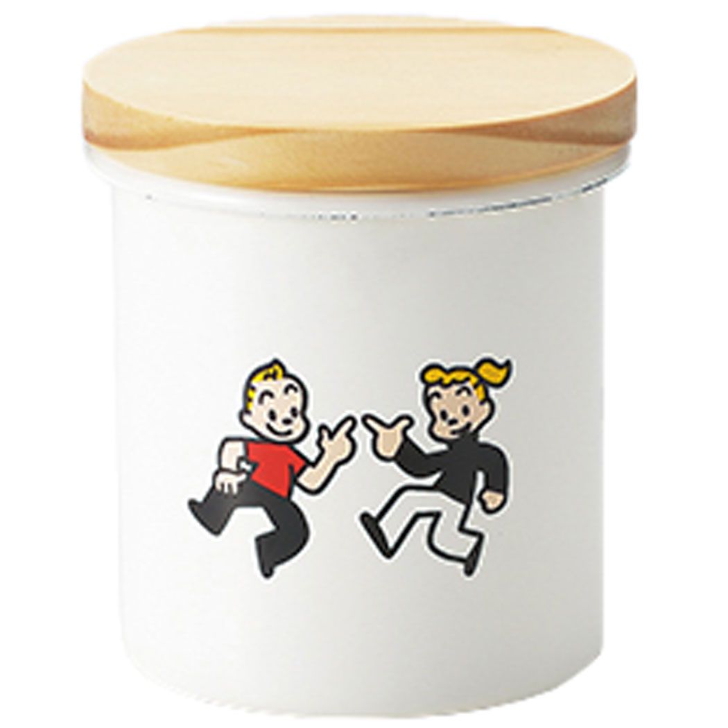 オサムグッズ キャラクター 保存容器 ホーローキャニスター 木蓋 Osamu Goods