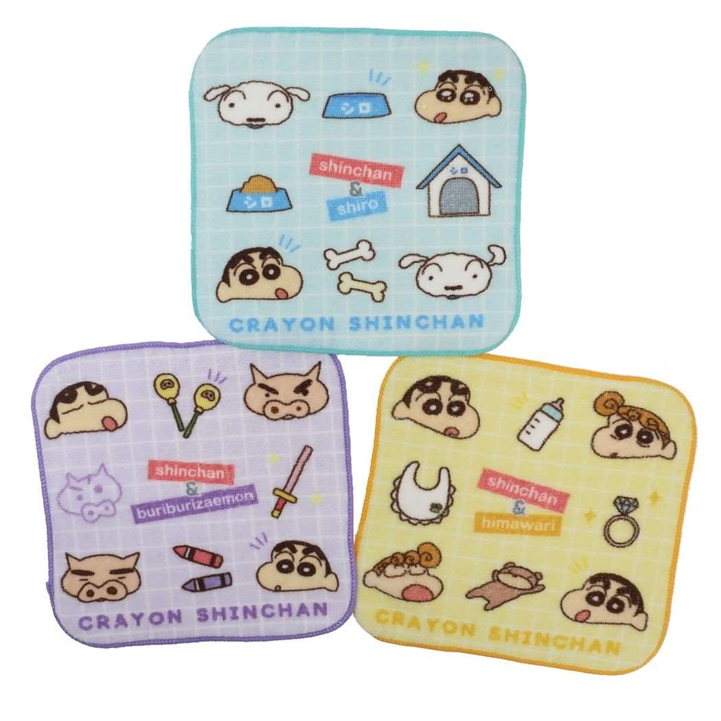 クレヨンしんちゃん 臼井儀人 アニメキャラクター ハンドタオル ハンカチタオル3Pセット アイコン