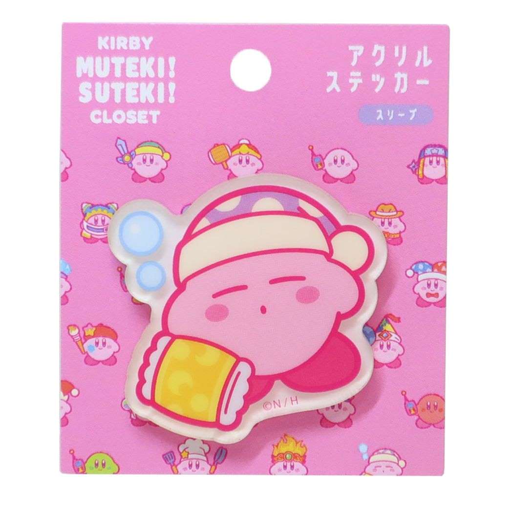 星のカービィ MUTEKI!SUTEKI!CLOSETアクリルステッカー ダイカットシール キャラクター スリープ