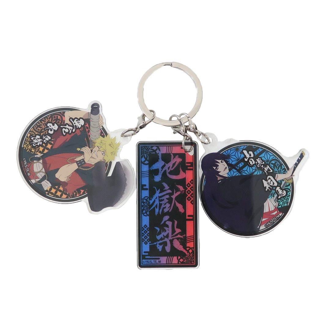 3チャームキーホルダー 地獄楽 キーリング 少年ジャンプ ティーズファクトリー 亜左弔兵衛+山田浅ェ門桐馬