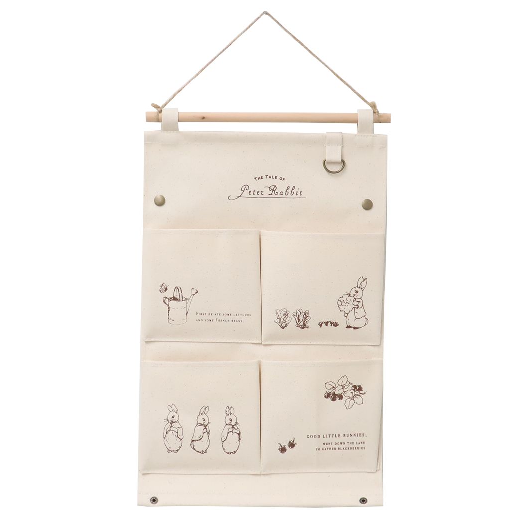 ピーターラビット グッズ 収納用品 絵本キャラクター ウォールポケット ブラウン