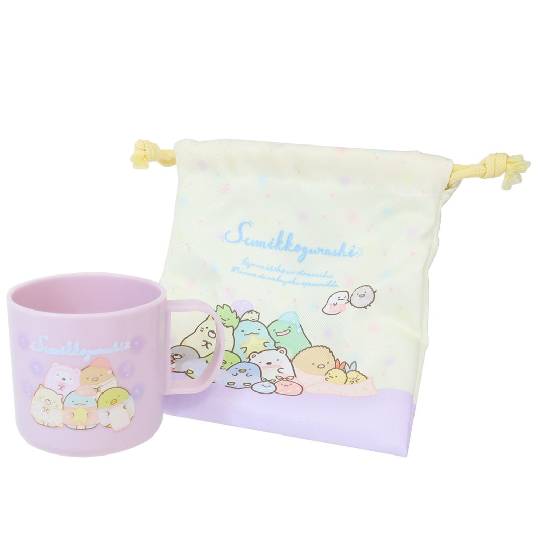 すみっコぐらし 巾着袋 プラコップ&巾着セット おとまり会 サンエックス ティーズファクトリー