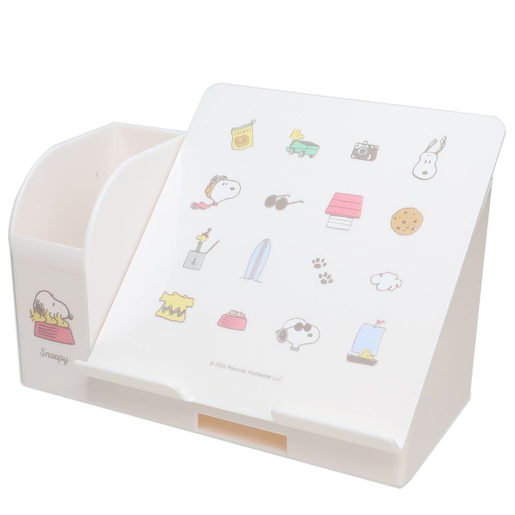 スヌーピー マルチスタンド 小物入れ付きペンスタンド&スマホスタンド ピーナッツ 卓上収納 キャラクター アイコン
