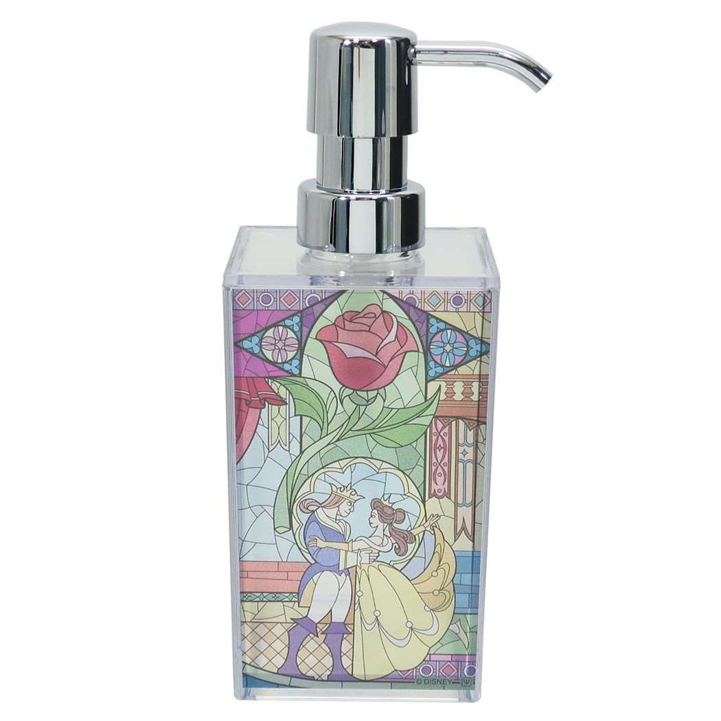 美女と野獣 ベル ディズニープリンセス キャラクター シャンプーボトル ソープディスペンサー ステンドグラス風 ヤクセル プレゼント