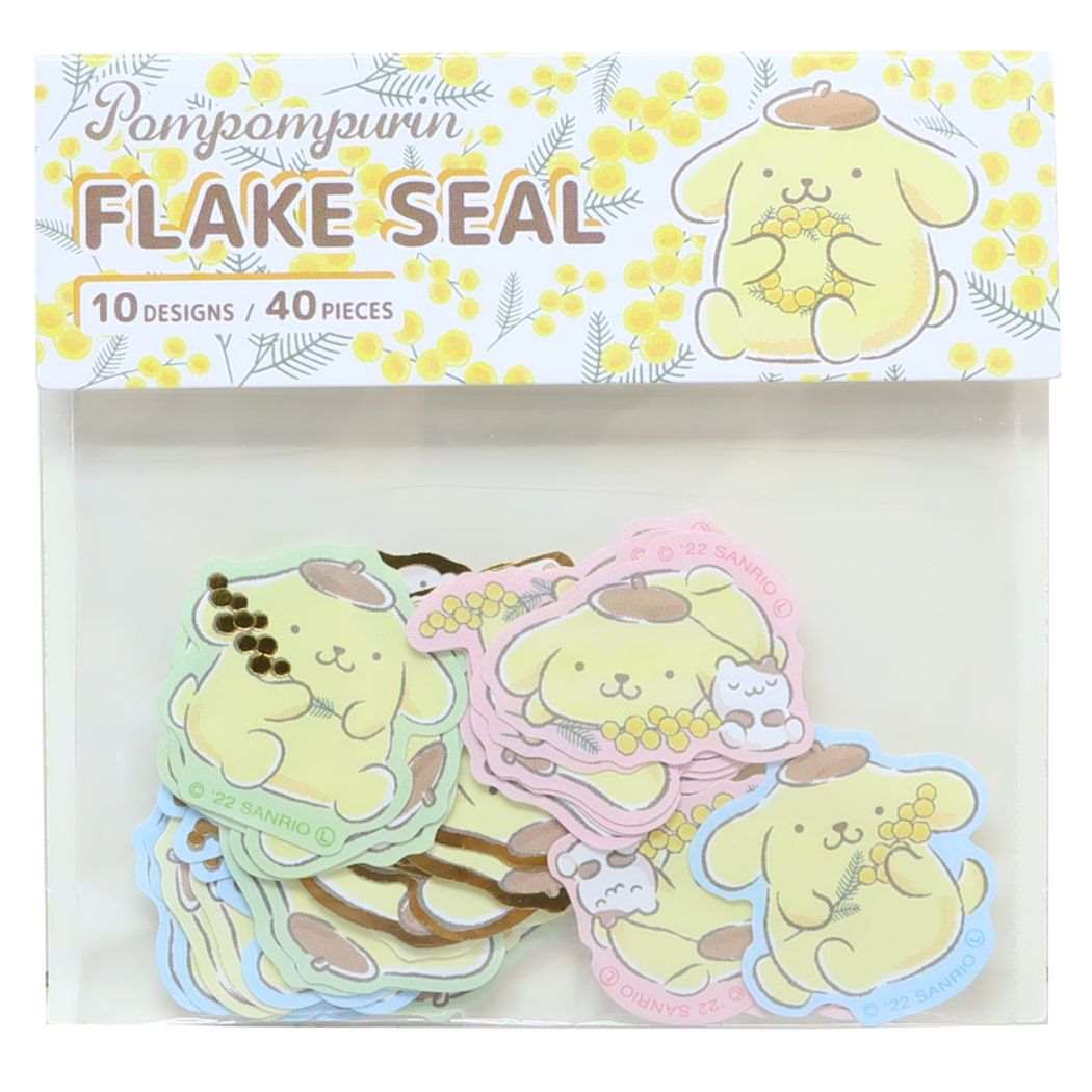 ポムポムプリン グッズ フレークシール キャラクター ダイカットミニシール