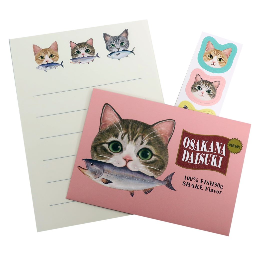 レターセット 可愛い ミニ レターセット フェリシモ猫部 手渡し手紙セット 265ピンク ねこ アクティブコーポレーション ミニ封筒&ミニ便箋&シール かわいい 通販 メール便可