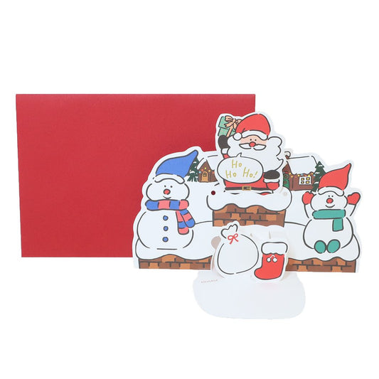 クリスマスポップアップカード グリーティングカード CHRISTMAS サンタクロース アクティブコーポレーション ギフト雑貨 封筒付き Xmasカード メール便可