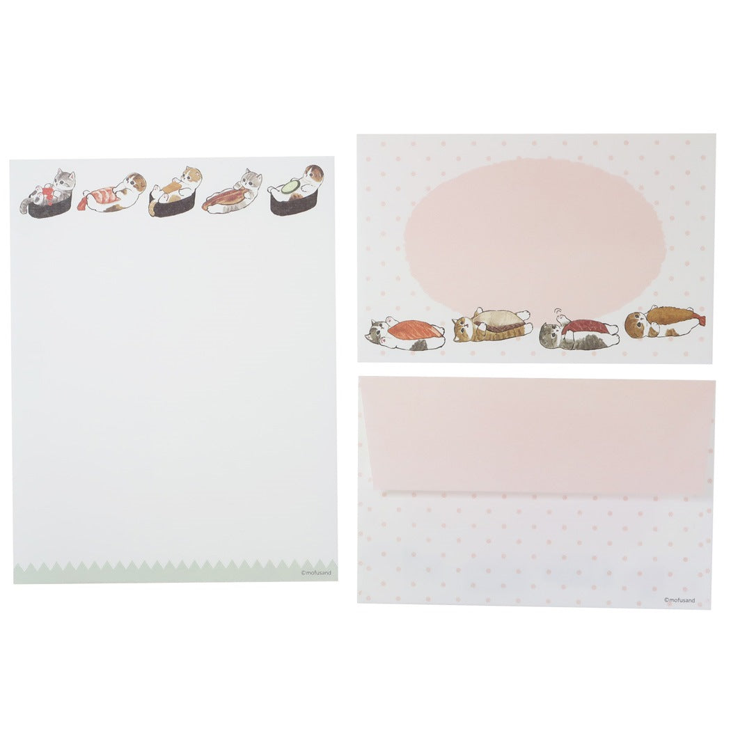 レターセット 可愛い 手紙セット モフサンド 寿司 mofusand アクティブコーポレーション 便箋＆封筒 メール便可