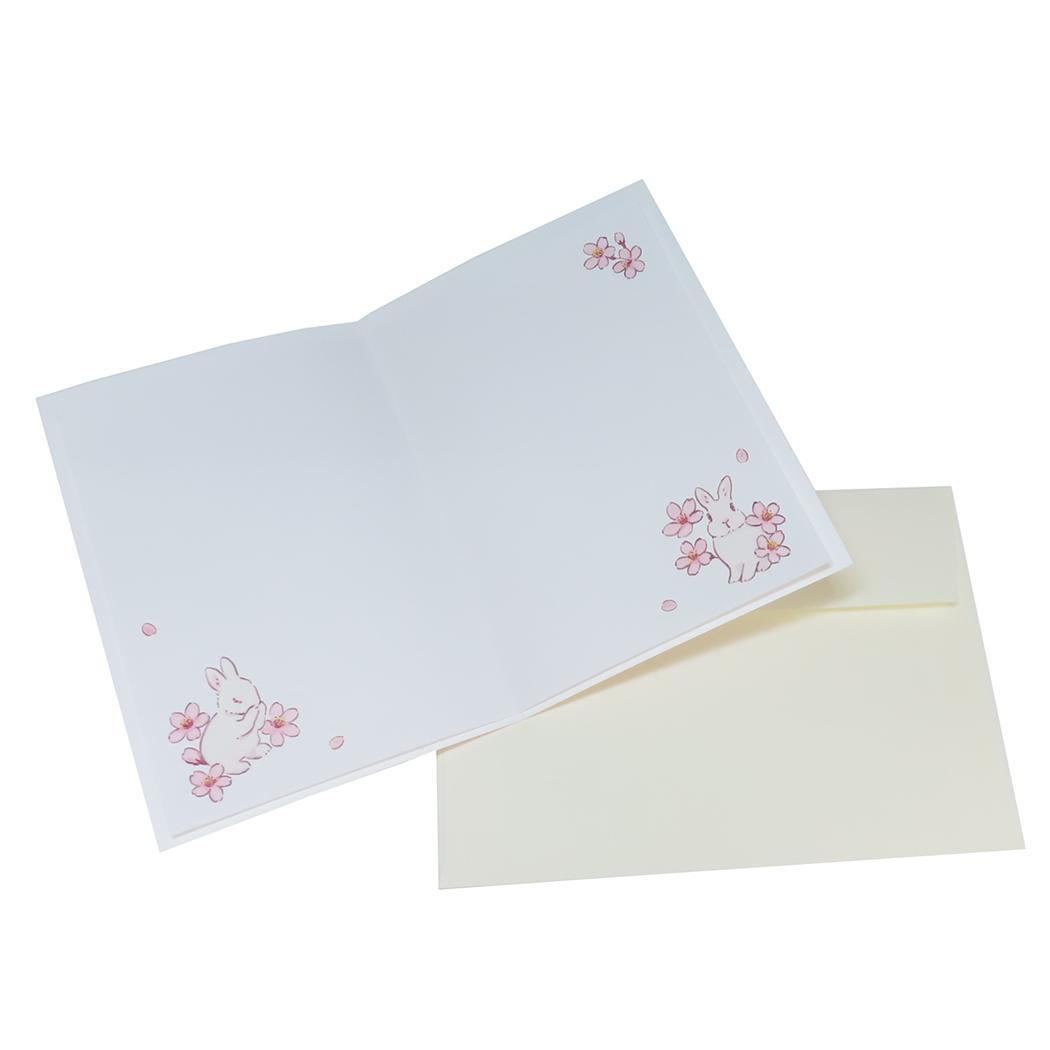 メッセージカード グリーティングカード 森山しなこ 桜 ハンドメイド アクティブコーポレーション 封筒付き かわいい 日本製 メール便可