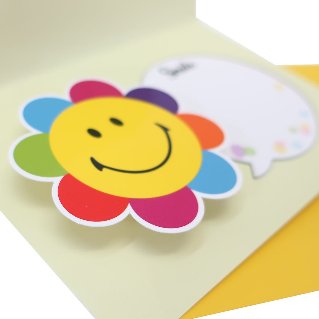 スプリング付きメッセージカード グリーティングカード スマイリーフェイス HAPPY BIRTHDAY GE-79 Smiley Face アクティブコーポレーション 誕生日 プレゼント メッセージカード 封筒付き メール便可