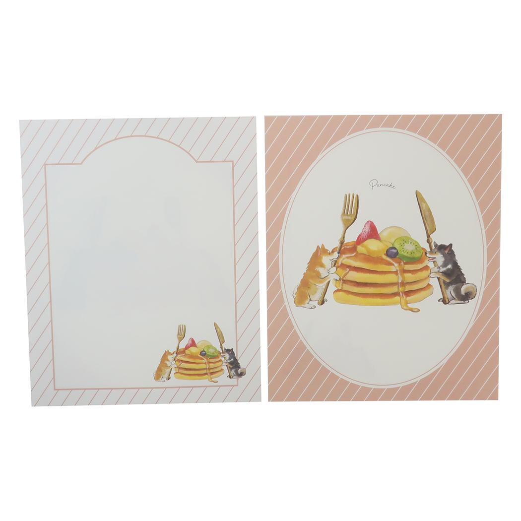 しばいぬと純喫茶レターセット お手紙セット 村田夏佳 パンケーキ 犬 アクティブコーポレーション 便箋＆封筒 かわいい メール便可