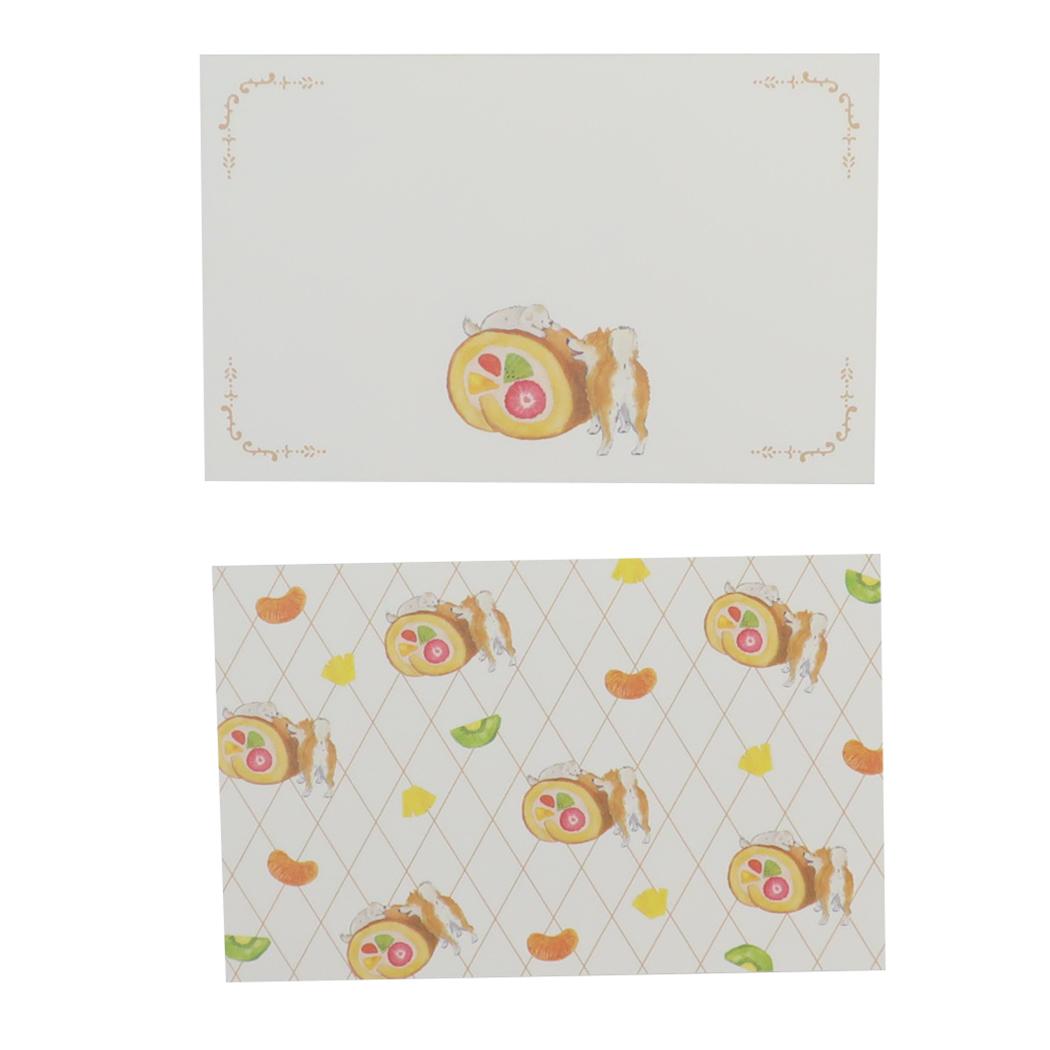 村田夏佳 グリーティングカード しばいぬと純喫茶ミニメッセージカード ロールケーキ 犬 アクティブコーポレーション 文房具 メッセージカード 贈り物 かわいい グッズ メール便可 シネマコレクション