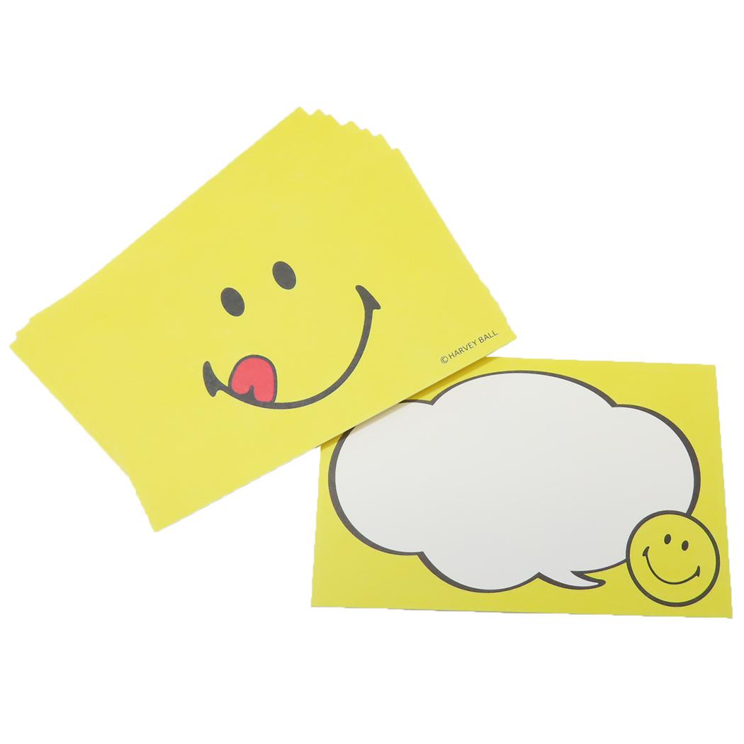 ミニメッセージカード 8枚セット ミニメッセージカード スマイリーフェイス イエロー ANS-26 Smiley Face アクティブコーポレーション 誕生日 メール便可