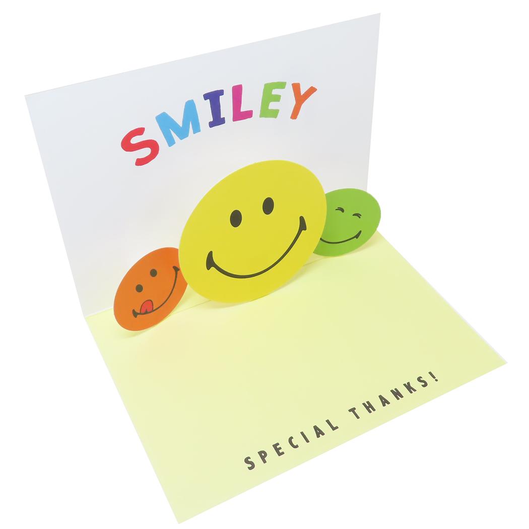 メッセージカード グリーティングカード スマイリーフェイス サンキュー GE-111 Smiley Face アクティブコーポレーション 封筒付き メール便可