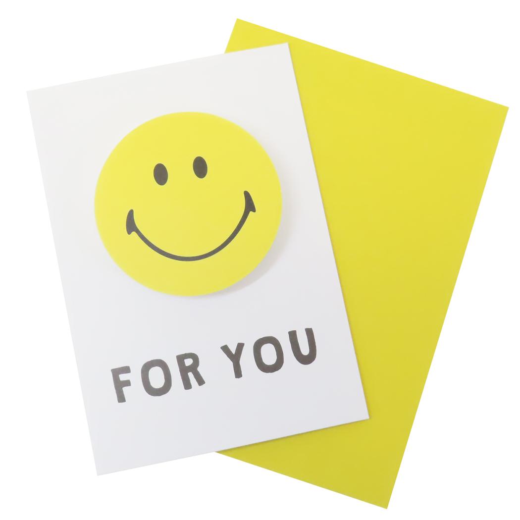 メッセージカード グリーティングカード スマイリーフェイス FOR YOU GE-112 Smiley Face アクティブコーポレーション 封筒付き メール便可