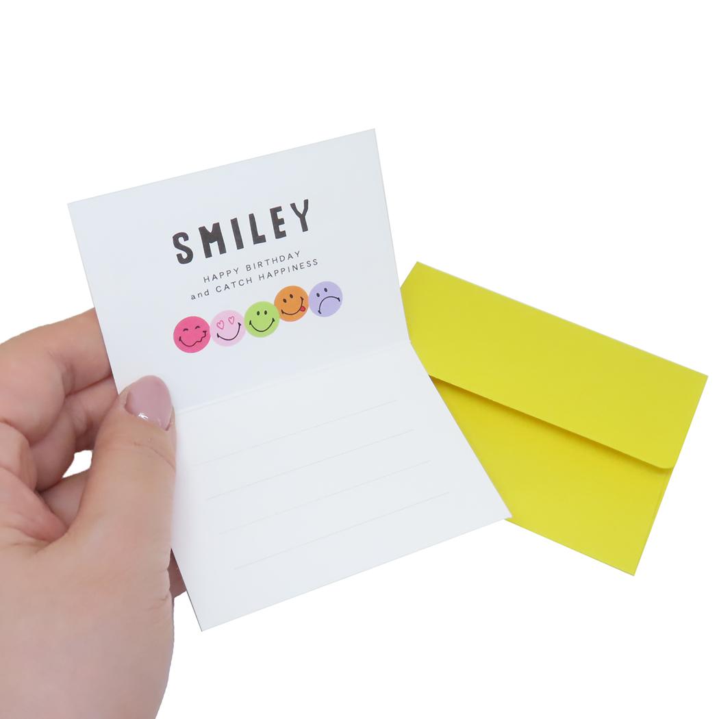 ミニカード ミニメッセージカード スマイリーフェイス バースデー 顔1つ MG-45 Smiley Face アクティブコーポレーション 封筒付き メール便可