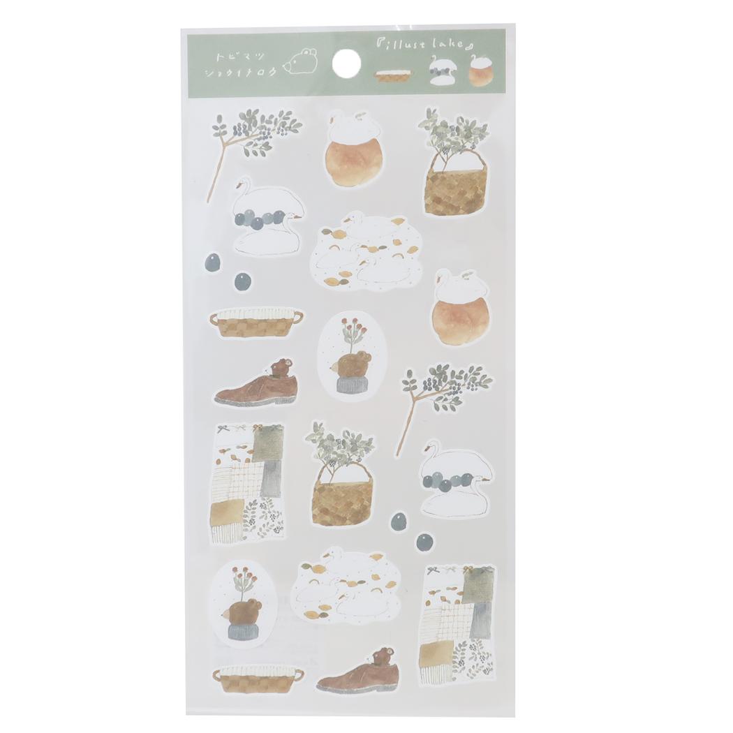 コットンペーパーシール シールシート トビマツショウイチロウ illust lake アクティブコーポレーション デコシール デコレーション おしゃれ メール便可