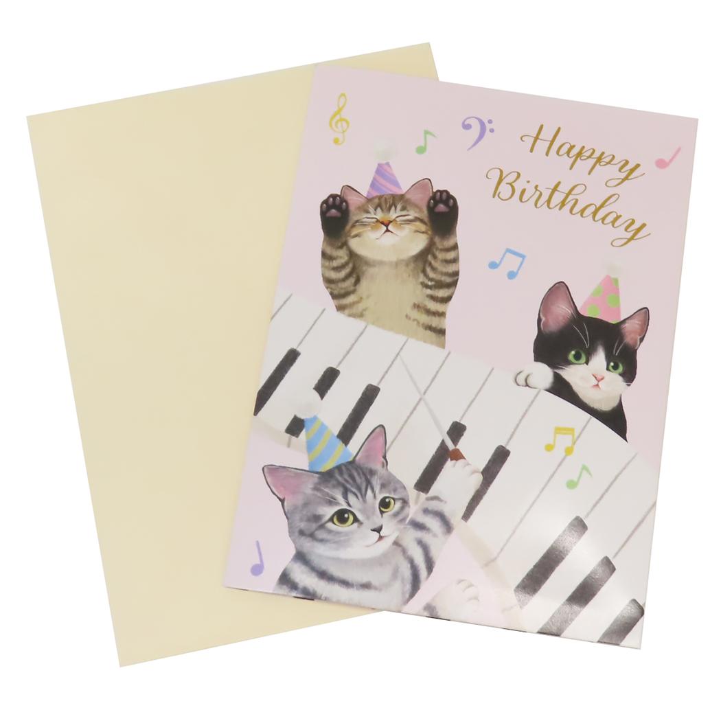 猫部 グリーティングカード オルゴールカード バースデー ねこ アクティブコーポレーション 封筒付き 誕生日 キャラクター グッズ メール便可 シネマコレクション