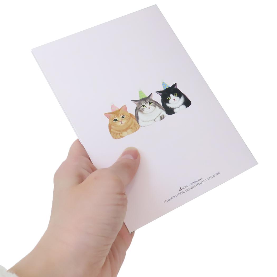 オルゴールカード グリーティングカード 猫部 バースデー ねこ アクティブコーポレーション 封筒付き 誕生日 メール便可