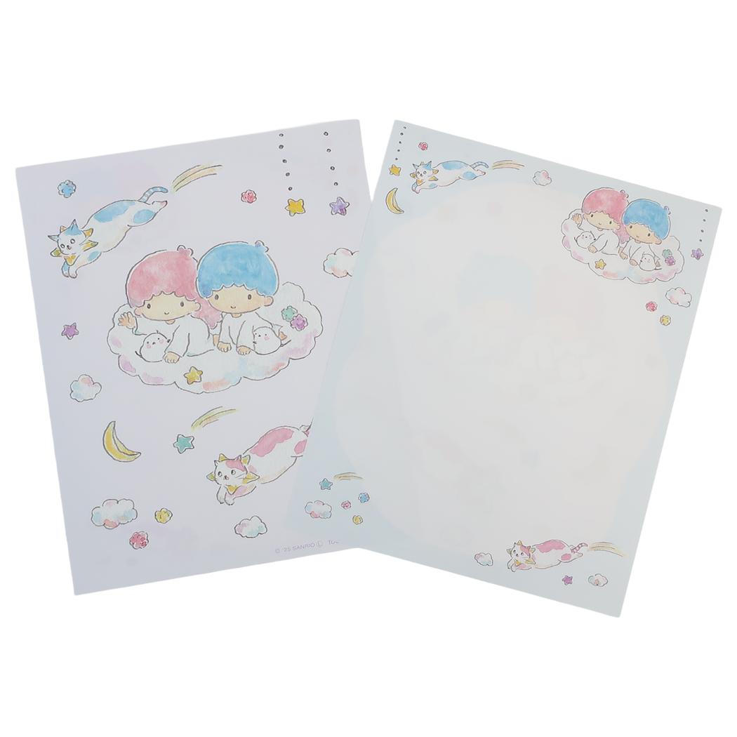 レターセット 手紙セット トコロコムギxサンリオキャラクターズ キキ＆ララと夜空の流れ星にゃんこ サンリオ アクティブコーポレーション 便箋＆封筒 メール便可