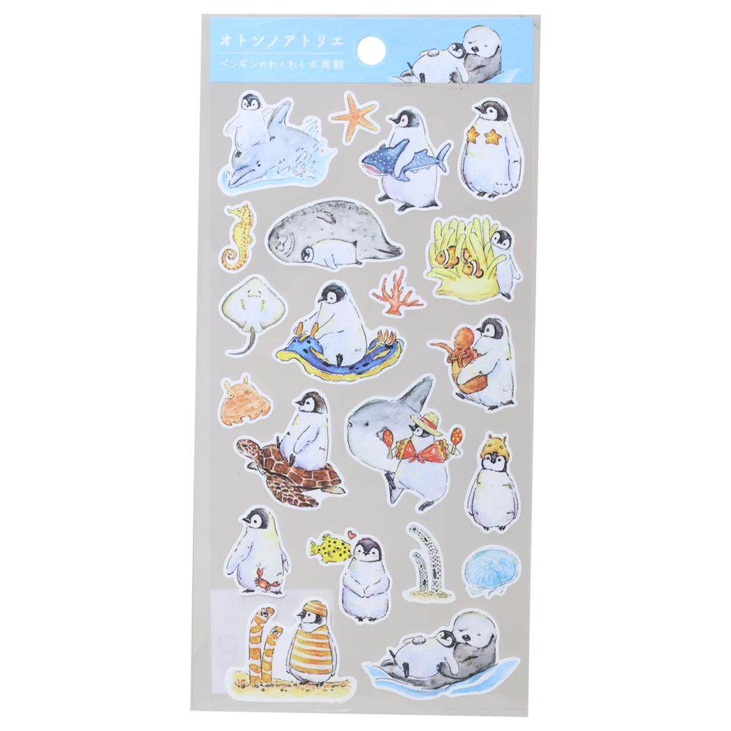 オトン シールシート 夏柄コットンシール 水族館 アクティブコーポレーション デコシール デコレーション かわいい グッズ メール便可 シネマコレクション