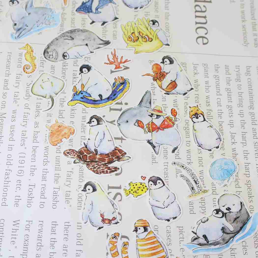 オトン シールシート 夏柄コットンシール 水族館 アクティブコーポレーション デコシール デコレーション かわいい グッズ メール便可 シネマコレクション
