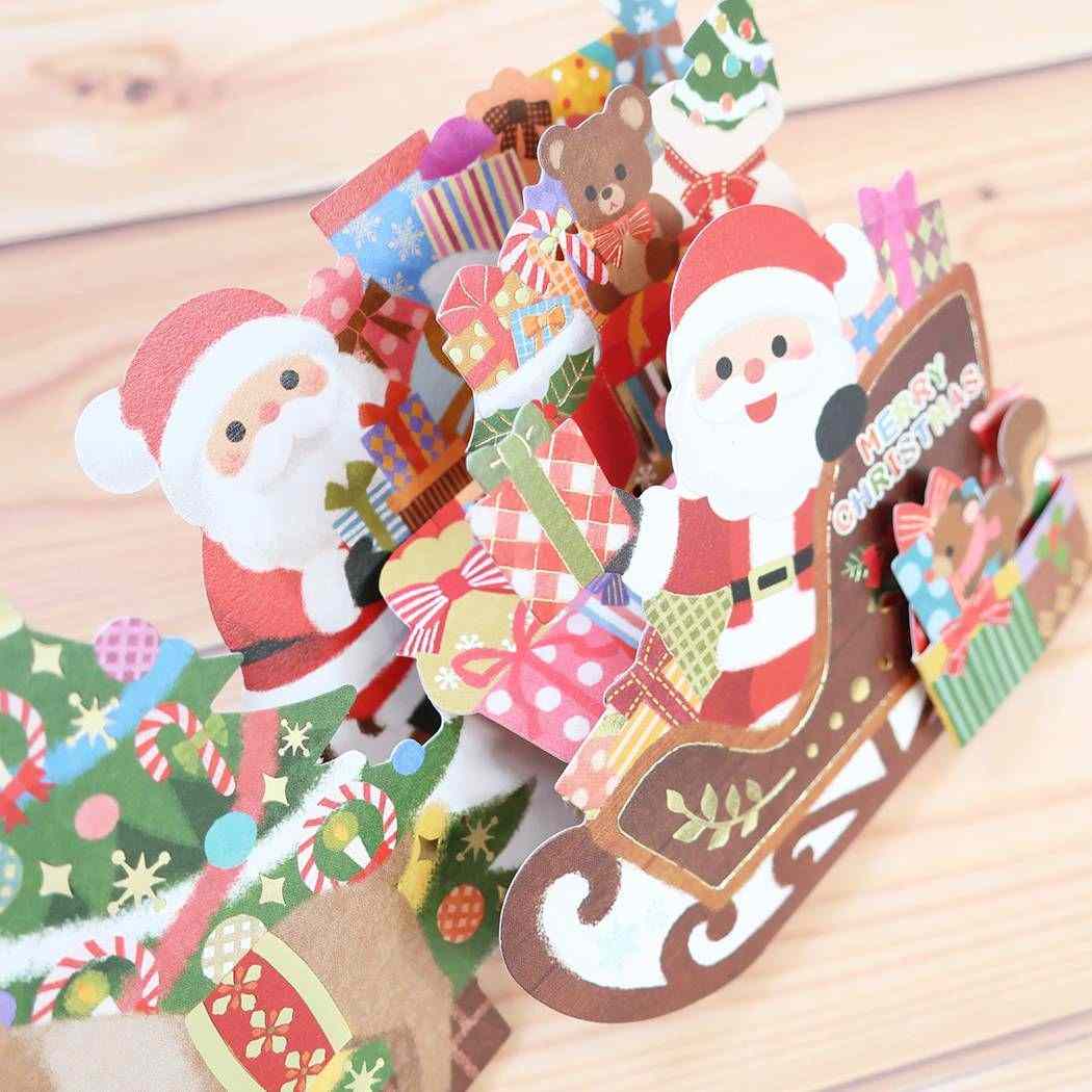 グリーティングカード クリスマスそりカード サンタ アクティブコーポレーション