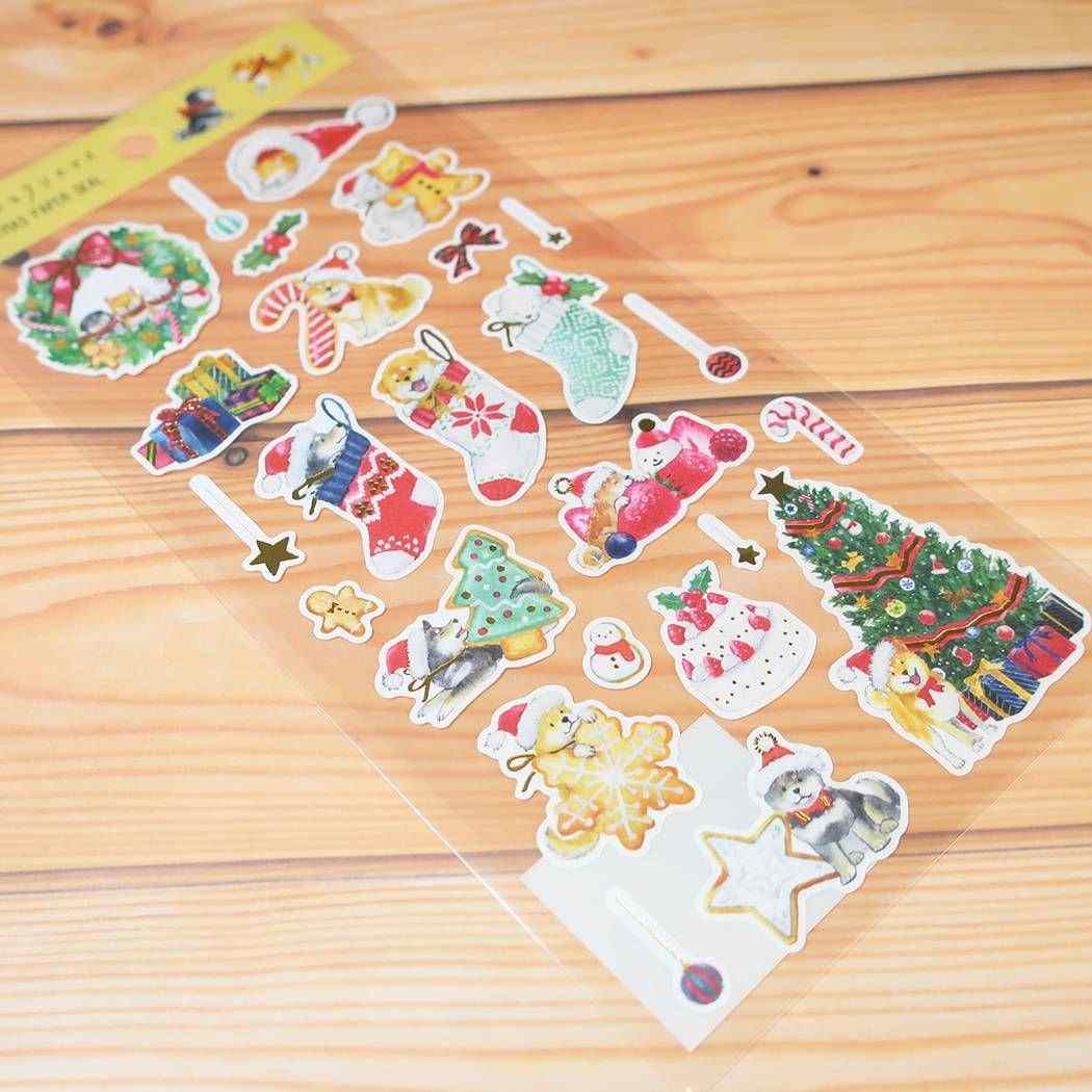 シールシート クリスマス コットン ペーパーシール しばいぬとクリスマス アクティブコーポレーション