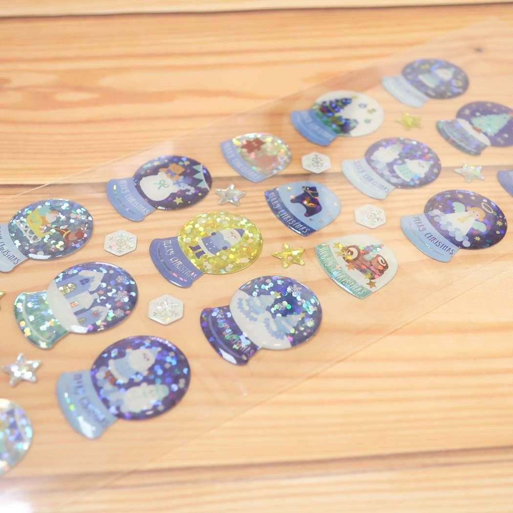 シールシート クリスマス ドロップシール ブルースノードーム アクティブコーポレーション