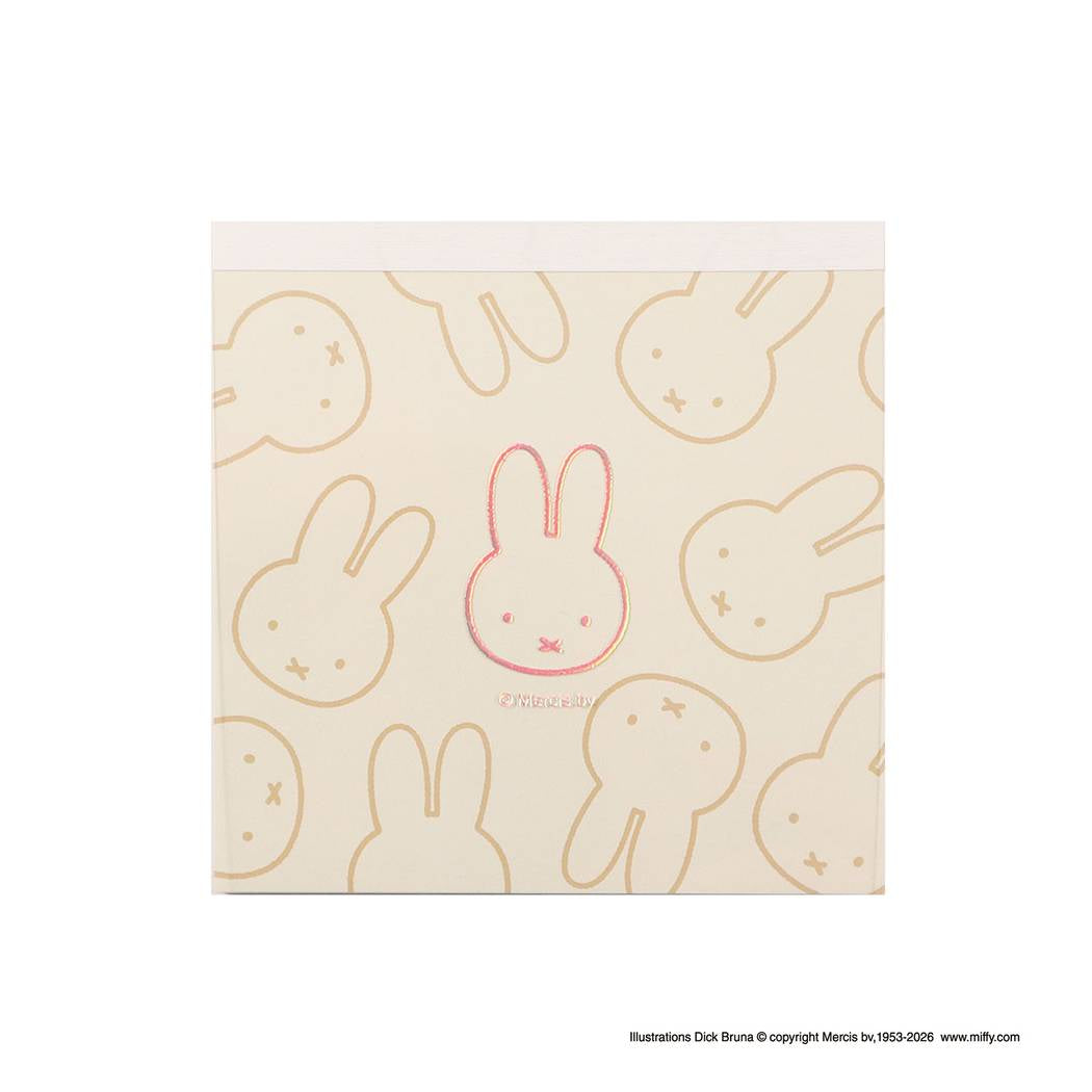 ミッフィー メモ帳 miffy フェイスシリーズ スクエアメモ 4柄各25枚 アイボリー ディックブルーナ BSS