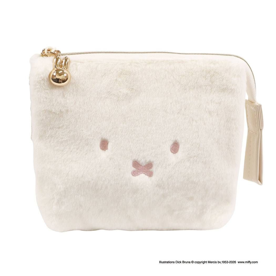ミッフィー マルチポーチ miffy フェイスシリーズ ファーポーチ 小物入れ アイボリー ディックブルーナ BSS