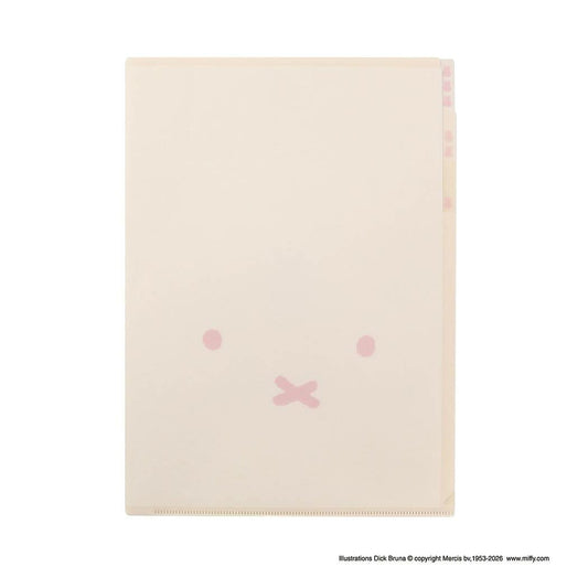 ミッフィー クリアファイル miffy フェイスシリーズ A4 クリアホルダー 3ポケット アイボリー ディックブルーナ BSS