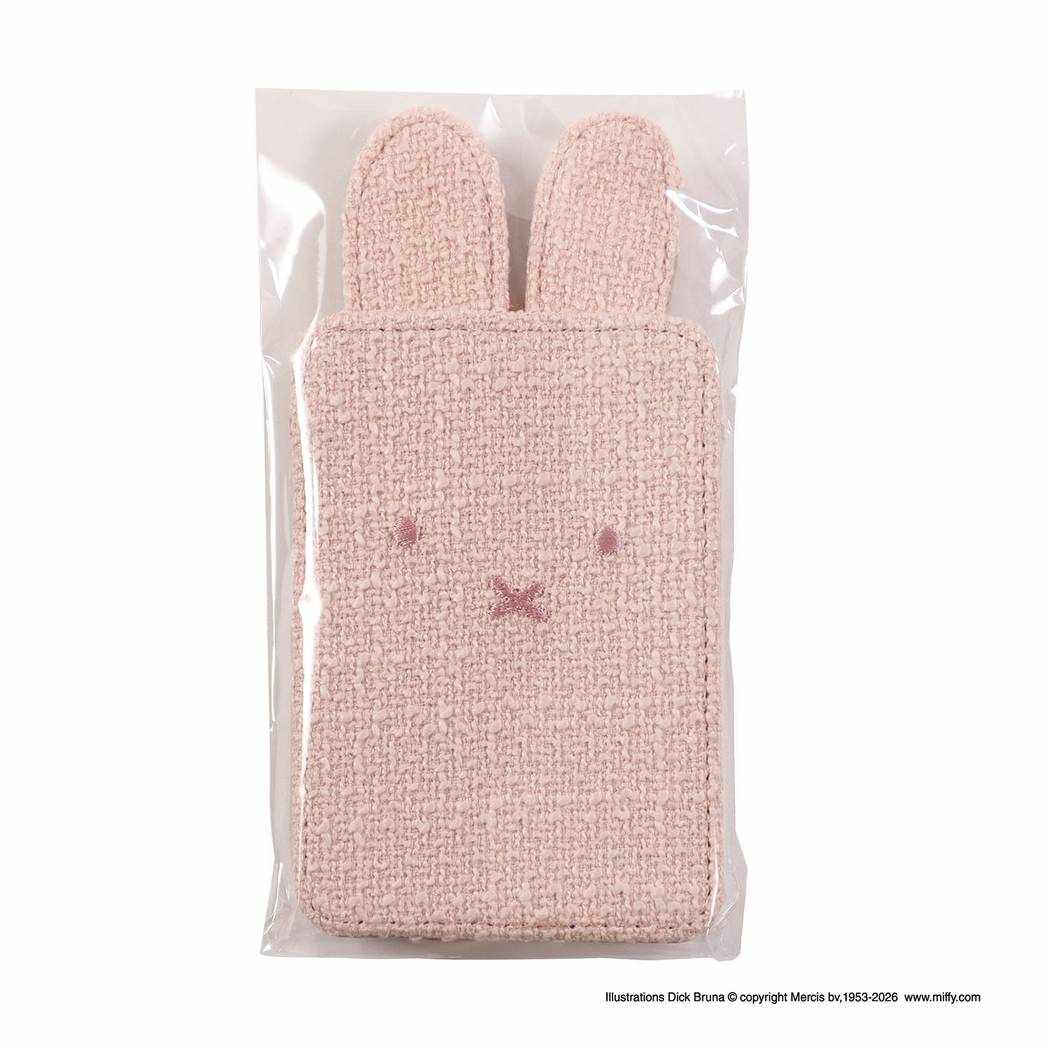 ミッフィー 定期入れ miffy フェイスシリーズ ツイード パスケース リール付き ピンク ディックブルーナ BSS
