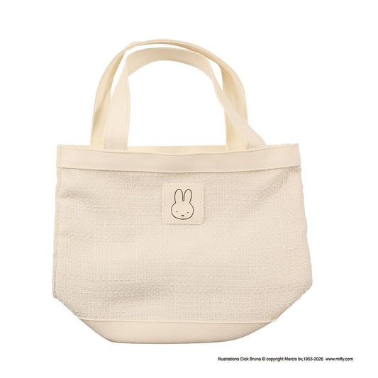 ミッフィー ランチトート miffy フェイスシリーズ ツイード ミニトートバッグ 手さげカバン アイボリー ディックブルーナ BSS