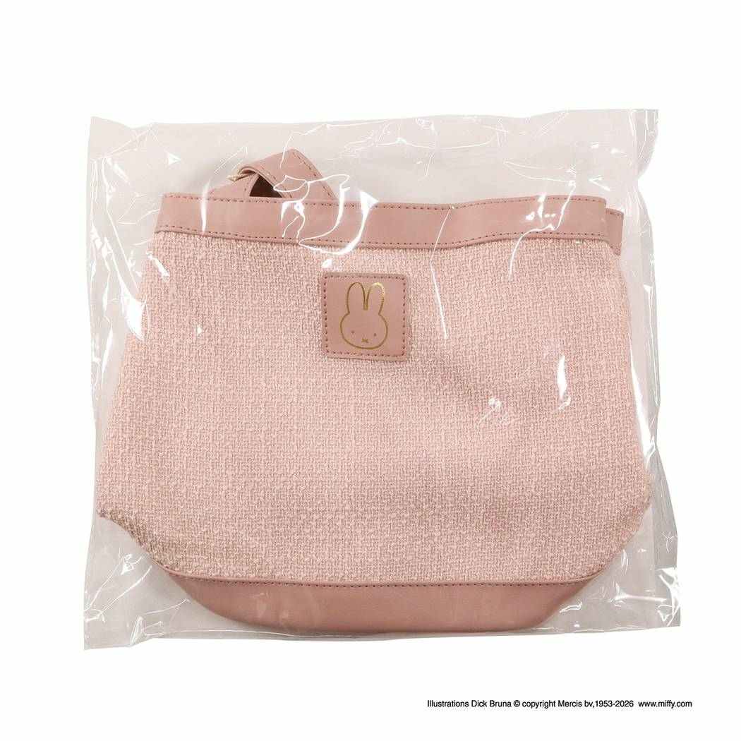 ミッフィー ランチトート miffy フェイスシリーズ ツイード ミニトートバッグ 手さげカバン ピンク ディックブルーナ BSS