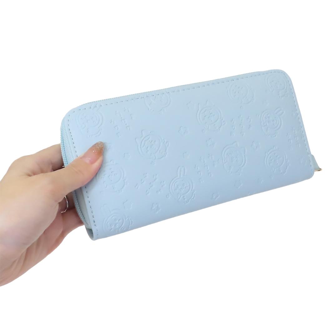 ラウンド長財布 レディース財布 ちいかわ ハチワレ ブルー アルディ プレゼント