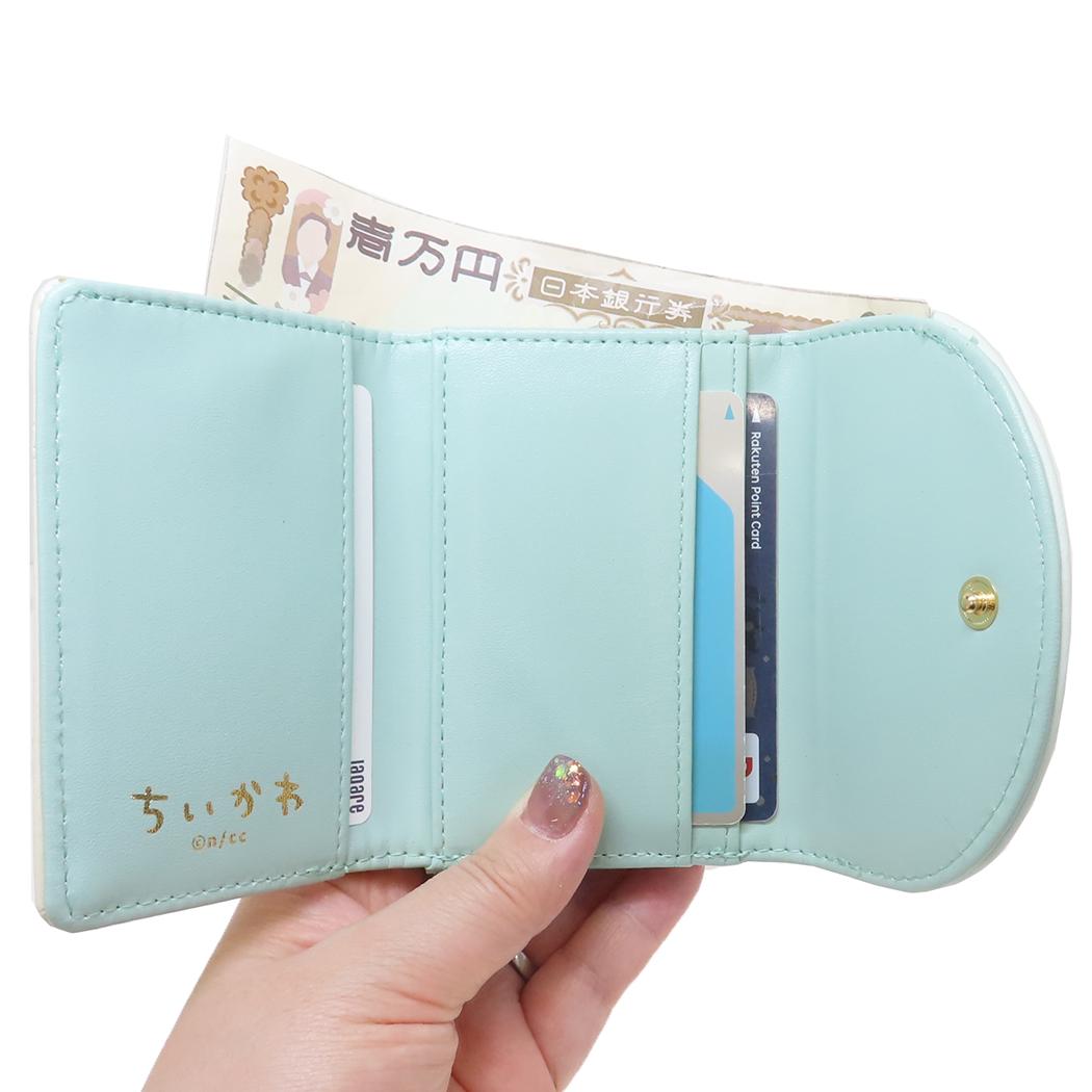 口金財布 三つ折り ミニウォレット ちいかわ ミント アルディ レディース ミニ財布 プレゼント