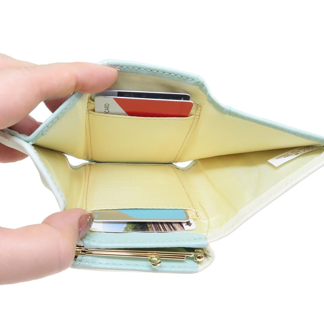 口金財布 三つ折り ミニウォレット ちいかわ ミント アルディ レディース ミニ財布 プレゼント