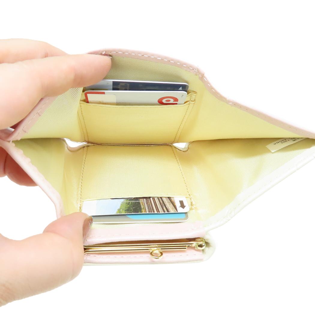 口金財布 三つ折り ミニウォレット ちいかわ ピンク アルディ レディース ミニ財布 プレゼント