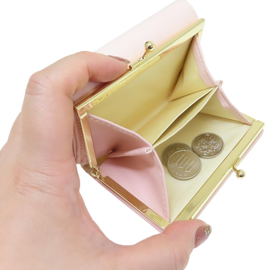口金財布 三つ折り ミニウォレット ちいかわ ピンク アルディ レディース ミニ財布 プレゼント
