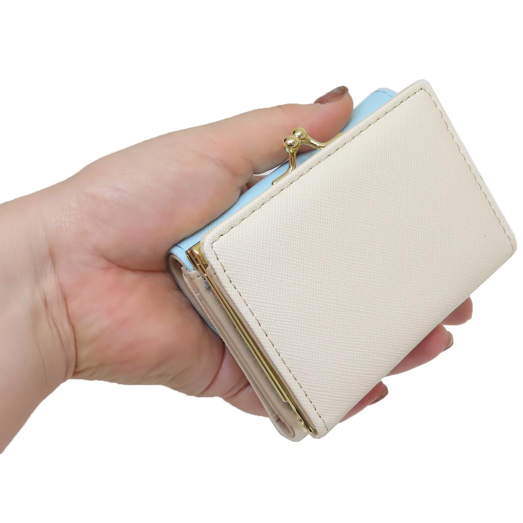 口金財布 三つ折り ミニウォレット ちいかわ ブルー ハチワレ アルディ レディース ミニ財布 プレゼント
